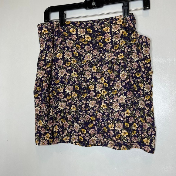 Elodie Womens Floral Skirt Size Large Mini Side Cut Out Side Zip - Picture 10 of 11
